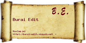 Burai Edit névjegykártya